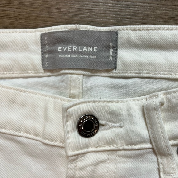 Everlane White Mid Rise Skinny Jeans - Picture 6 of 7